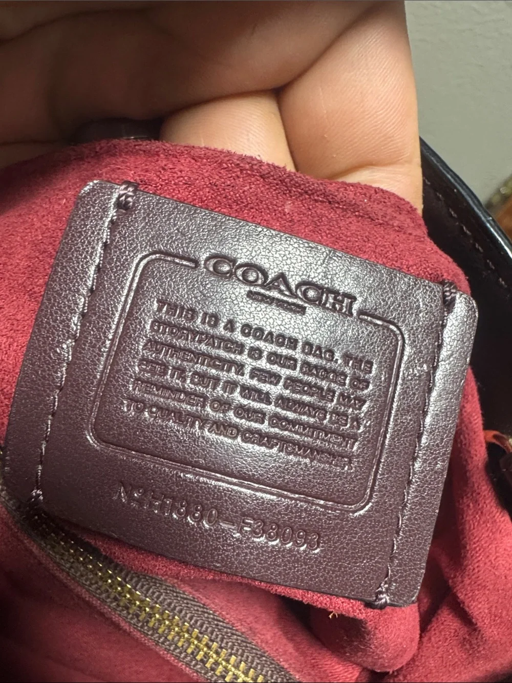 Coach Patent Leather Satchel in Deep Plum with Black Handles